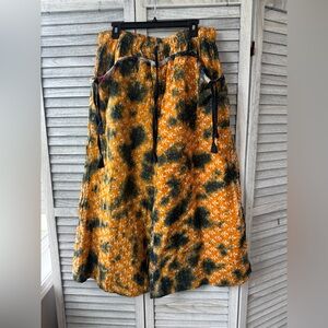 NEW Wide Bell Kantha Pants S-XL Tie-Dye in Sunshine Orange and Navy blue